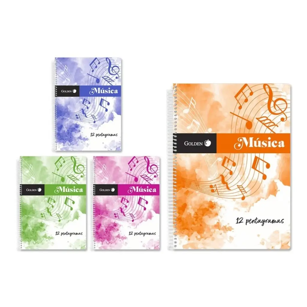 CUADERNO MUSICA Fº 20 H.100 GRMS.12 PEN. AP GOLDEN