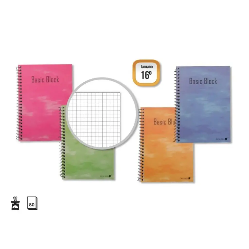 GOLDEN CUADERNO T.N. 16º.80 H. NATURAL CUADROS