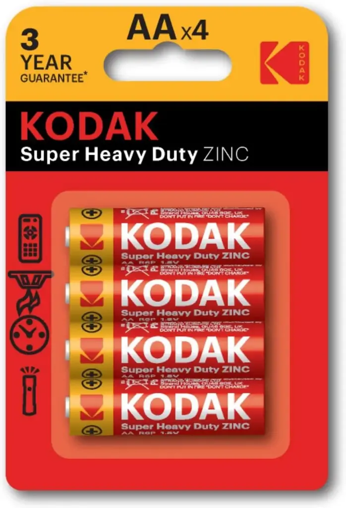 PILAS AA (PACK 4) KODAK SUPER HEAVY DUTY CLORURO DE ZINC