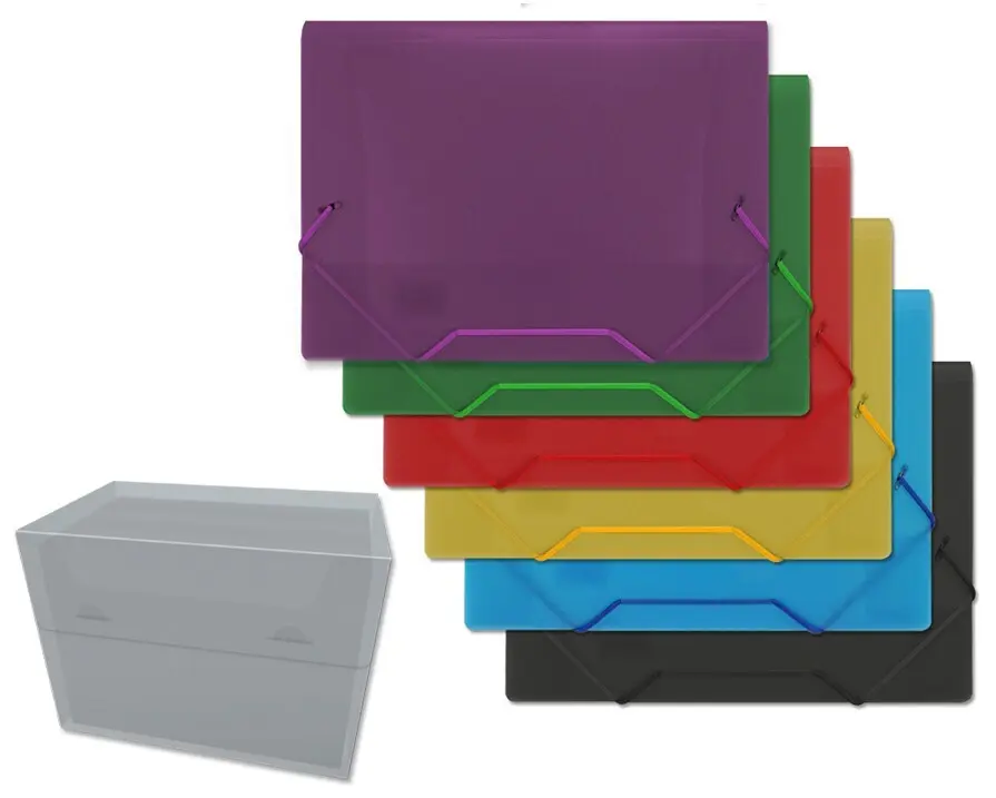 CARPETA POLIPROPILENO GOMAS Y SOLAPAS TRANSPARENTES - BISMARK -