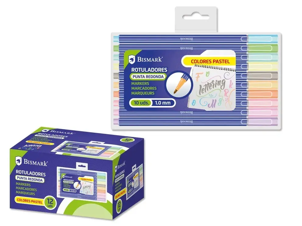 ROTULADOR PUNTA PASTEL 10 COLORES SET LETTERING