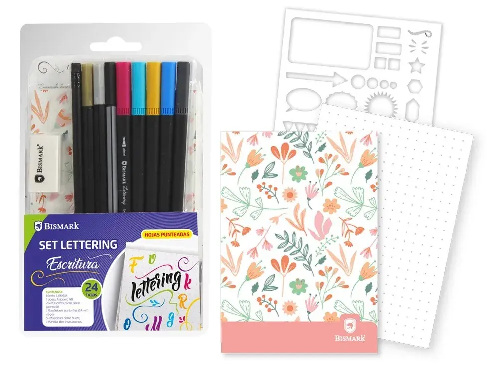 SET LETTERING ESCRITURA Y PLANTILLA