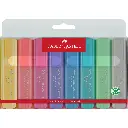 Rotulador Faber-Castell fluorescente textliner 46 pastel estuche 8 unidades colores surtidos 154681