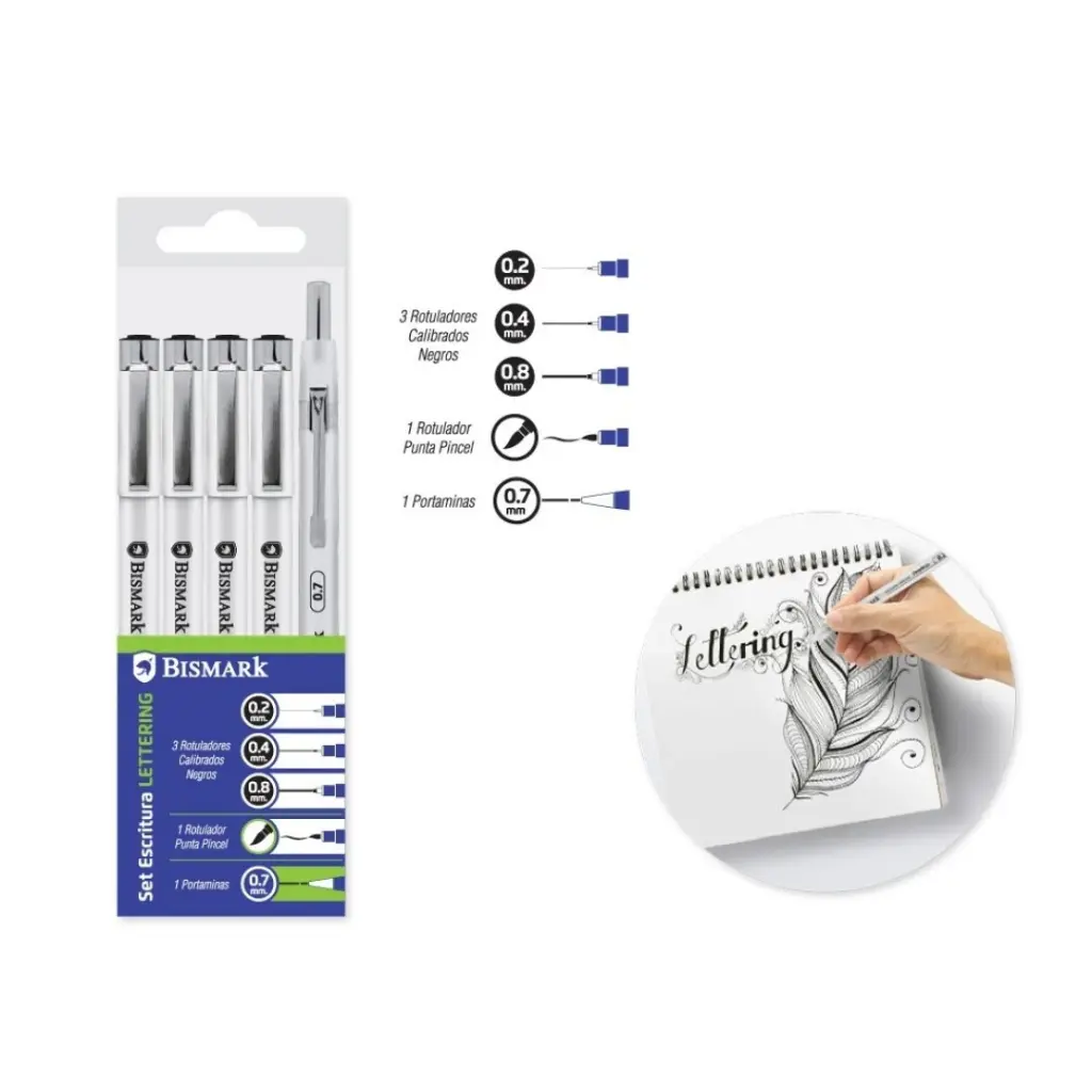 SET 3 ROTULAD. CALIBRADOS+PUNTA PINCEL+PORTAMINAS