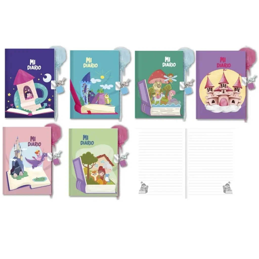 DIARIO CON BOLIGRAFO POMPON ONCE UPON A DAY