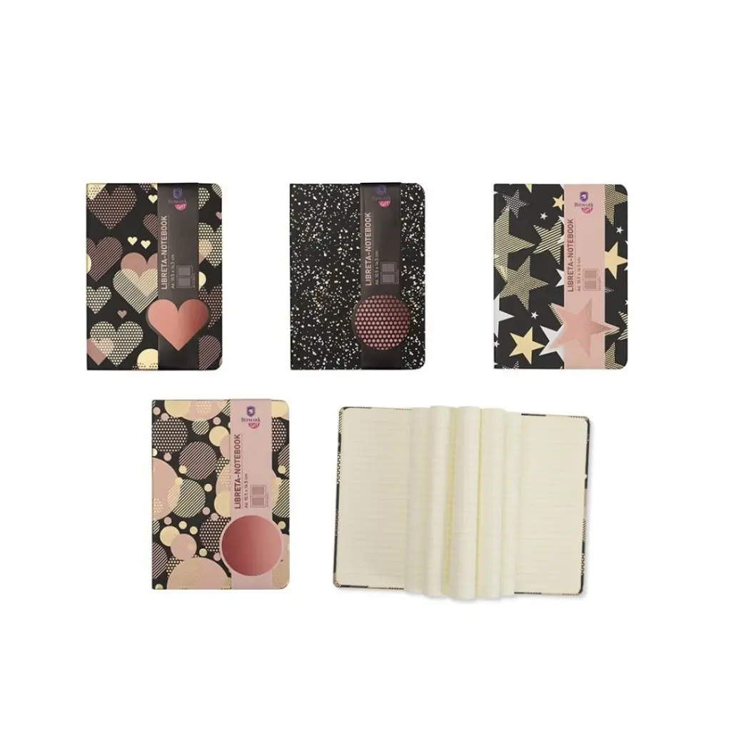 LIBRETA BLACK&ROSE A6