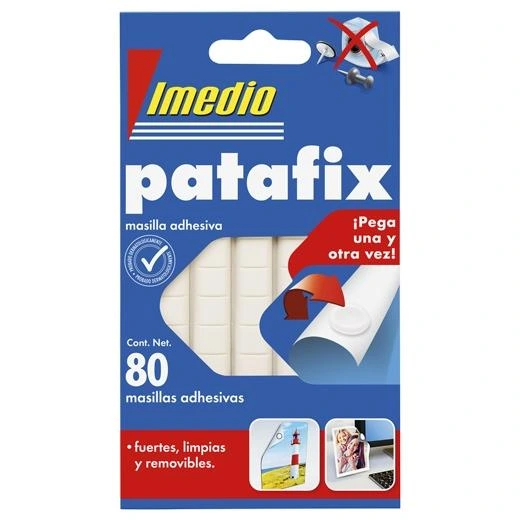 IMEDIO MASILLA DE FIJACIÓN PATAFIX ADHESIVO REMOVIBLE 80 PASTILLAS