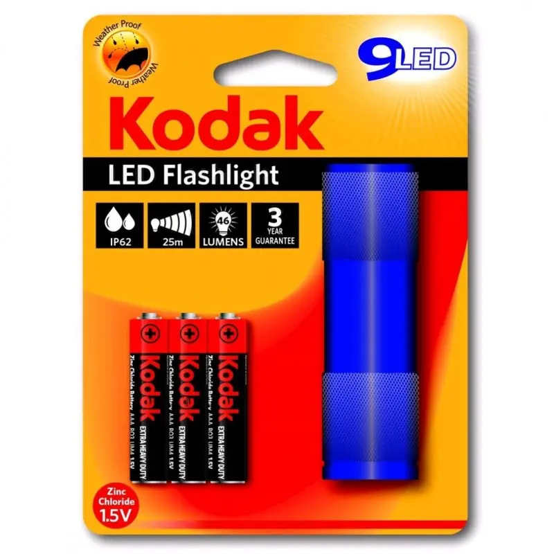 LINTERNA KODAK 9 LED FLASHLIGHT IP62 con pilas