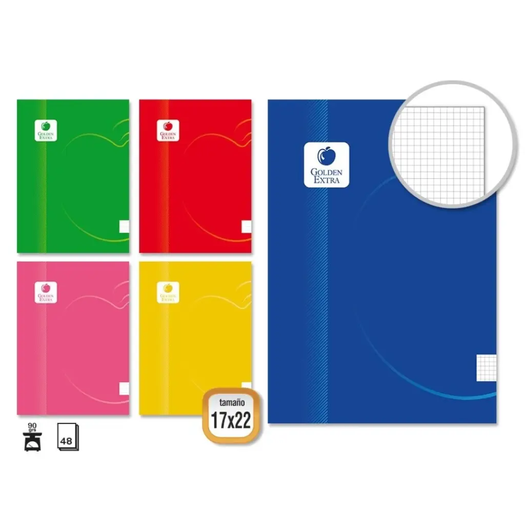 GOLDEN LIBRETA SOFT 17X22 CM 48 H. 90 GR. CUADRADOS