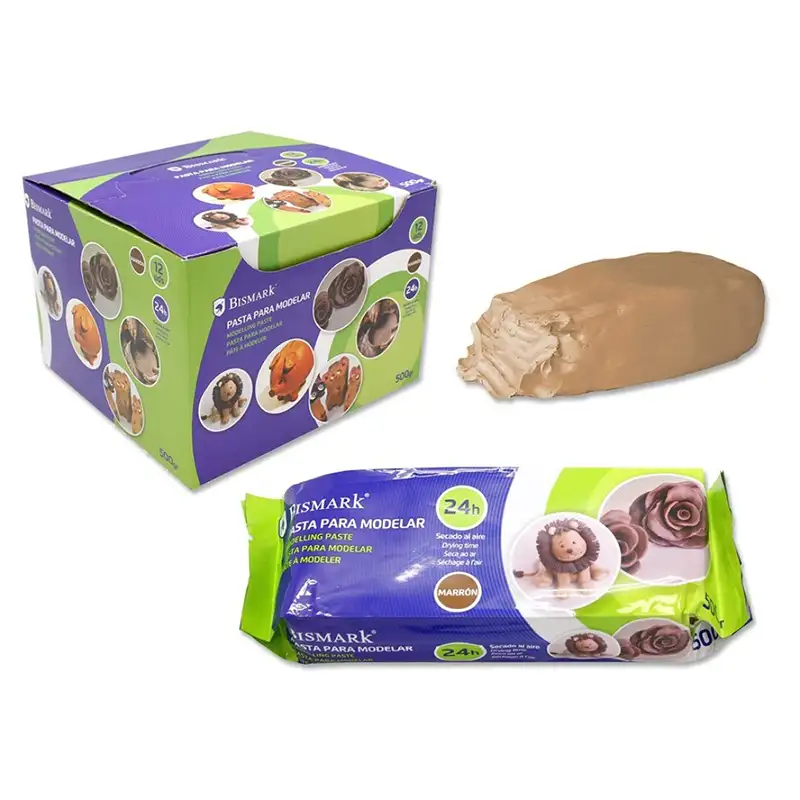 ARCILLA AL AIRE PARA MODELAR MARRON 500 GR - BISMARK