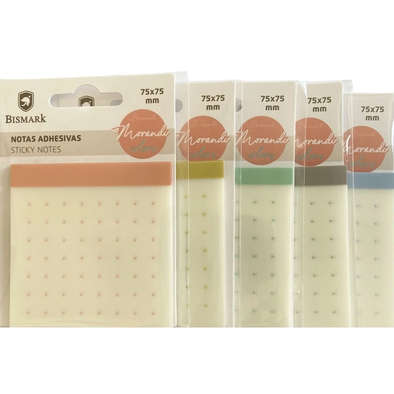 NOTAS ADHESIVAS TRANSLUCIDAS CON PUNTOS 75X75 MM