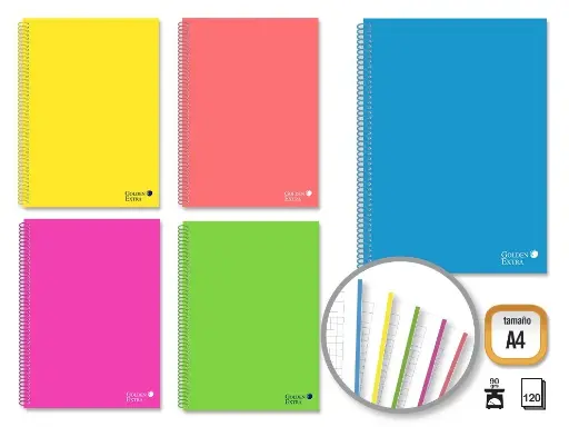 [331281] CUADERNO A4 120H 90GR MICROPERFORADO GOLDEN