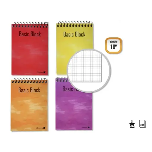 [318382] GOLDEN CUADERNO T.N. 16º 80 H. APAISADO CUADROS