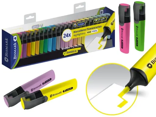 [332219] MARCADOR FLUORESCENTE LONG-LIFE 24 COLORES