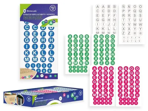 [326596] ETIQUETAS INDEX ALFABETO Y NUMEROS - 4x38 UDS.