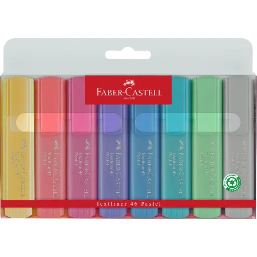 [154681] ROTULADOR FABER CASTELL FLUORESCENTE TEXTLINER 46 PASTE ESTUCHE 8 UNIDADES COLORES SURTIDOS