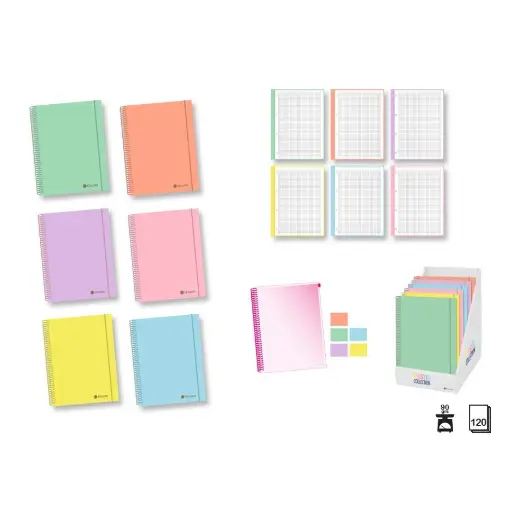 [327709] CUADERNO PASTEL SOFT A5, 120H. 90 GRS. MICROPERFORADO