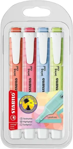 [275/4-08-1]  PACK X4 MARCADOR STABILO SWING COOL