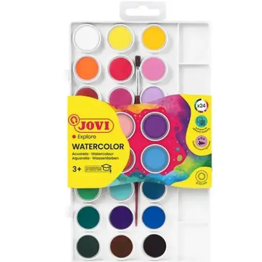 TEMPERA JOVI PACK ACUARELAS EN PASTILLAS 22MM CON PINCEL