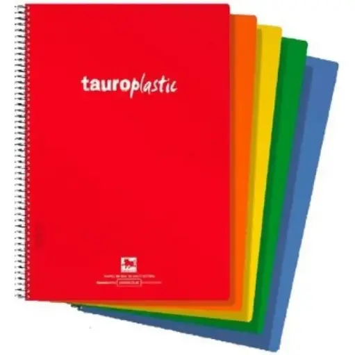 [62803-90] CUADERNO ESPIRAL TAUROPLASTIC 80H FOLIO 90GR 3X3 T/ PP COLORES SURTIDOS  TAURO