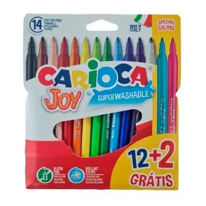 [40533] CARIOCA ROTULADORES JOY SUPER LAVABLES C/SURTIDOS ESTUCHE 12+2 UD GRATIS