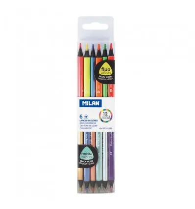 [0752306] LAPICES DE COLORES FLUO BLACK WOOD