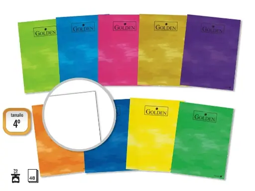 [319603] LIBRETA GRAPADA 4ºLISO  50HOJAS 70GR GOLDEN