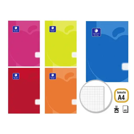 [325017] LIBRETA PP FLEX A4 48 H. 90 GR. CUADRICULA  GOLDEN