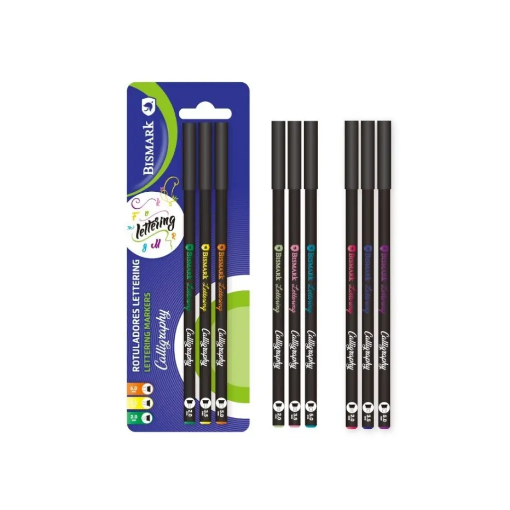 SET 3 ROTULADORES CALIGRAFIA LETTERING COLORES
