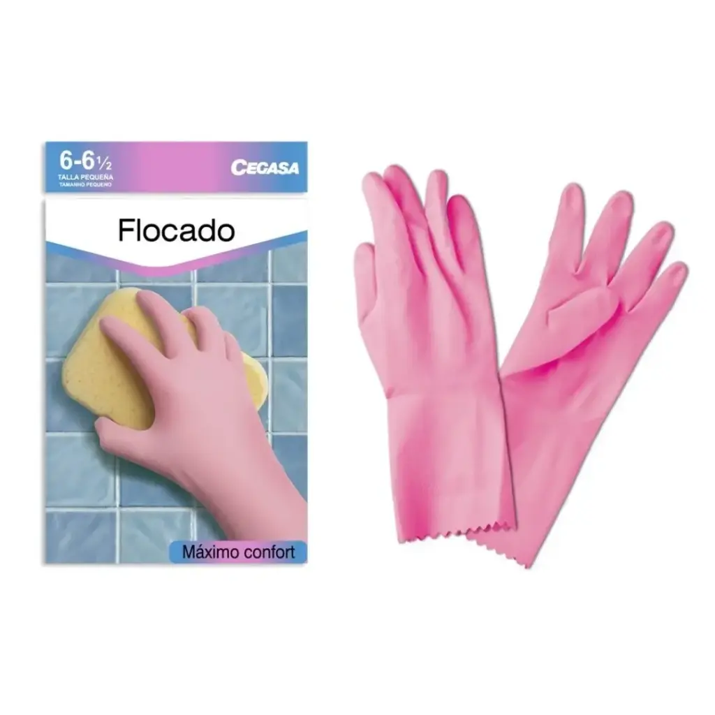 GUANTES CEGASA FLOCADO ROSA 