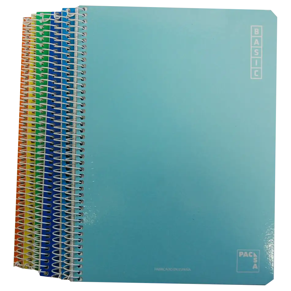 PACSA CUADERNO BASIC 80H 4º 60GR 4X4MM TAPAS CARTÓN PACK 10 UD COLORES SURTIDOS