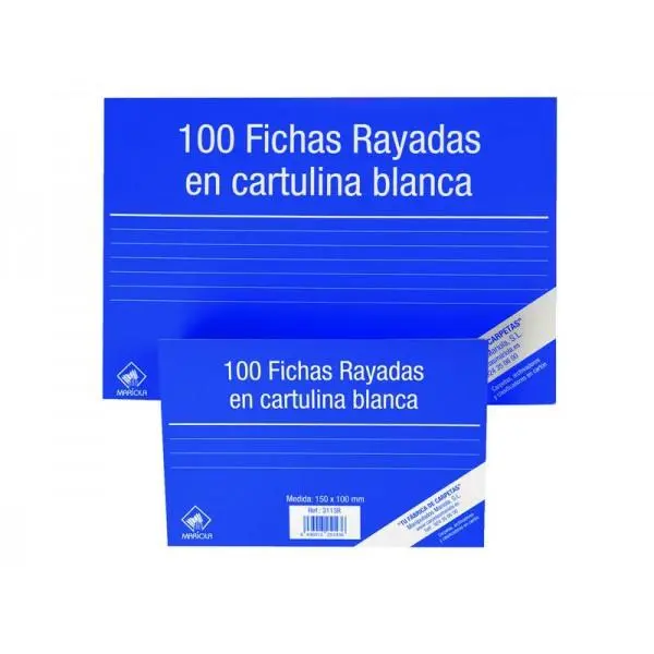 FICHA LISA CARTULINA 180GR BLANCA - MARIOLA -