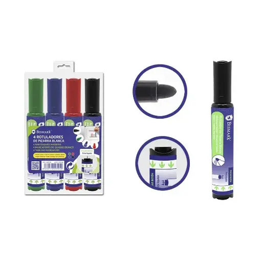 [329195] ROTULADORES PIZARRA BLANCA SET 4 COLORES