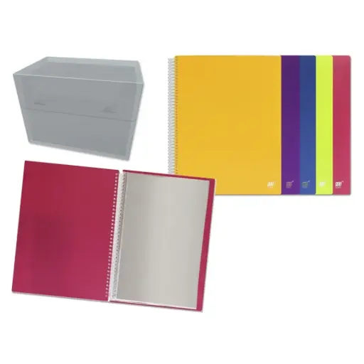 [323974] CARPETA POLIPROPILENO 20 fundas con espiral , colores surtidos - INGRAF-