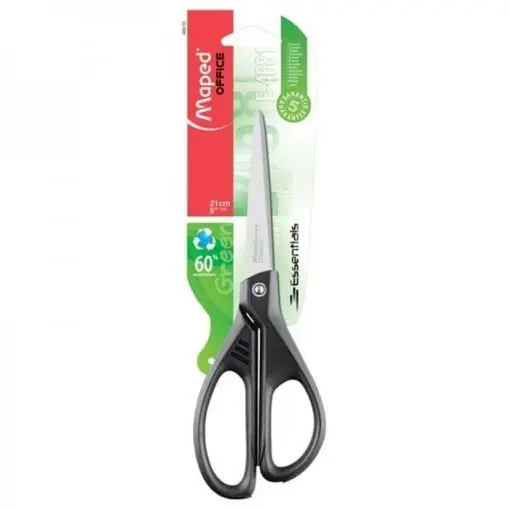 [3154144681100] Maped Essential Green Tijeras de oficina Corte recto Negro, Acero inoxidable 